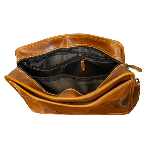 U-State Leather Brief Case Tan With Pockets